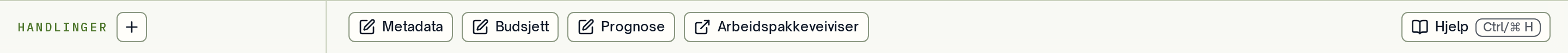 Handlingslinjen på en arbeidspakke med handlingen Prognose.